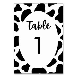 Tarjeta De Mesa Tabla Boda temática de vaca de impresión de vaca