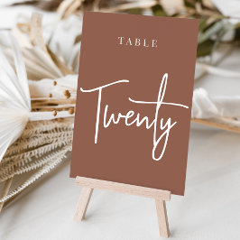 Tarjeta De Mesa Tabla con guiones a mano oxidada VEINTE