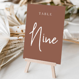 Tarjeta De Mesa Tabla con guiones de mano de óxido NUEVE