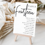 Tarjeta De Mesa Tabla con guiones manuales CATORCE   Nombres de in<br><div class="desc">Las tarjetas de número de tabla simples y de moda en blanco y negro clásicos hacen una declaración elegante en su boda o evento. Las funciones de diseño "table [number]" se encuentran en una mezcla impresionante de letras clásicas de sif y manuscritas, con nombres de invitados individuales debajo. El diseño...</div>
