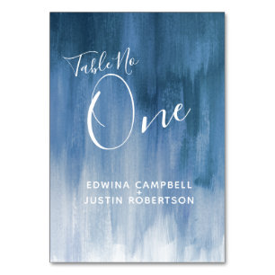 Tarjeta De Mesa Tabla de arte moderno abstracta gris azul número u