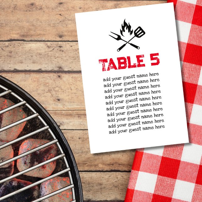 Tarjeta De Mesa Tabla de asientos BBQ Parejas de bebé tema de duch (Subido por el creador)