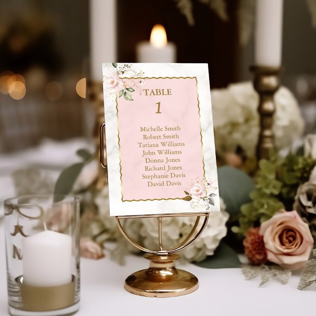 Tarjeta De Mesa Tabla de asientos de bastión dorado rosado con bap (Subido por el creador)