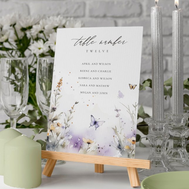 Tarjeta De Mesa Tabla de asientos de Boda de mariposas Lilac Wildf (Subido por el creador)