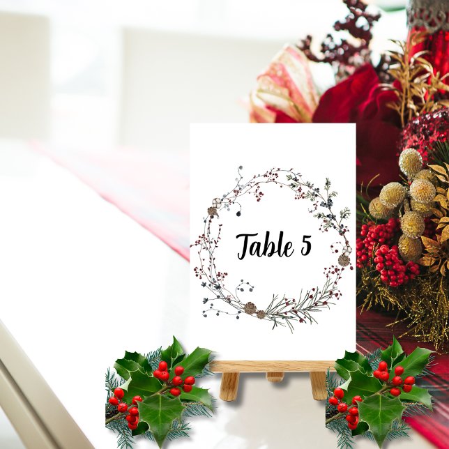 Tarjeta De Mesa Tabla de asientos de Boho rústico de Winterberry (Subido por el creador)