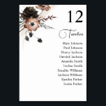 Tarjeta De Mesa Tabla de asientos de la mesa del Boho floral negro<br><div class="desc">Vestir las mesas de sus bodas o fiestas con su tarjeta de asiento Floral Boho Floral Black & Natural.</div>