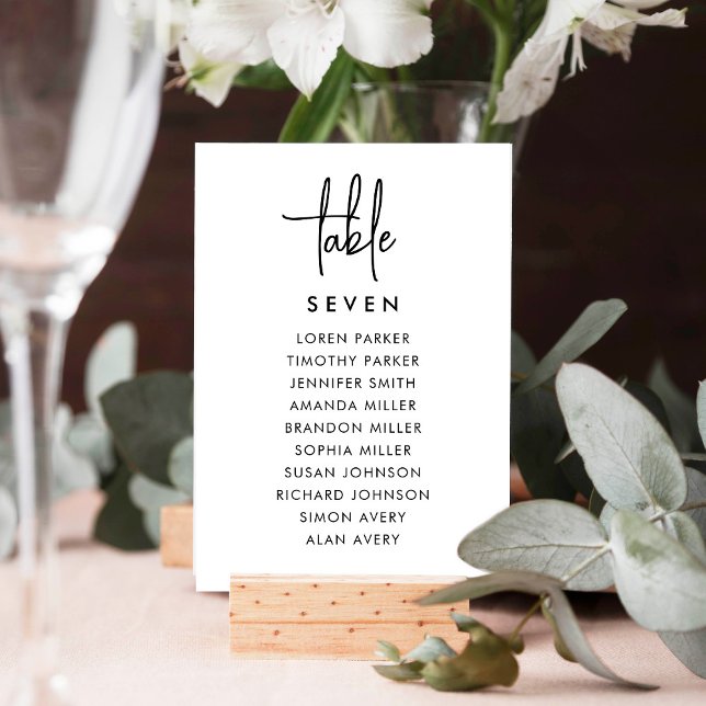 Tarjeta De Mesa Tabla de asientos de mesa Boda moderna (Subido por el creador)