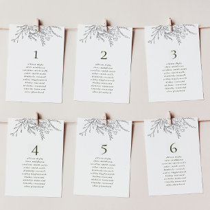 Tarjeta De Mesa Tabla de asientos de mesa de Bodas de Bouquet desb