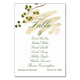 Tarjeta De Mesa Tabla de asientos de tablas de Bodas de Esmeralda
