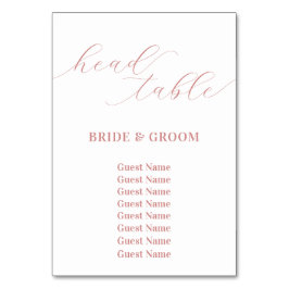 Tarjeta De Mesa Tabla de asientos del Boda de la mesa de la cabeza