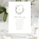 Tarjeta De Mesa tabla de asientos monograma de escudo floral clási<br><div class="desc">Los números de las mesas bodas son para un boda clásico romántico al aire libre, inspirado en el jardín o simplemente un amor por los florales y botánicos con su limpio y clásico elemento de elegancia de diseño y tipografía de texto de Phrosne Ras Design hacen que los detalles y...</div>