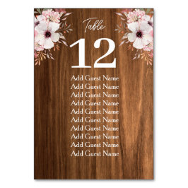 Tarjeta De Mesa Tabla de asientos número de la mesa de madera de l
