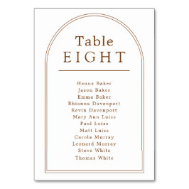 Tarjeta De Mesa Tabla de asientos número de tabla arco mínimo