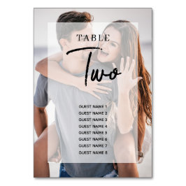 Tarjeta De Mesa Tabla de asientos simple de 2 Bodas de sobreposici