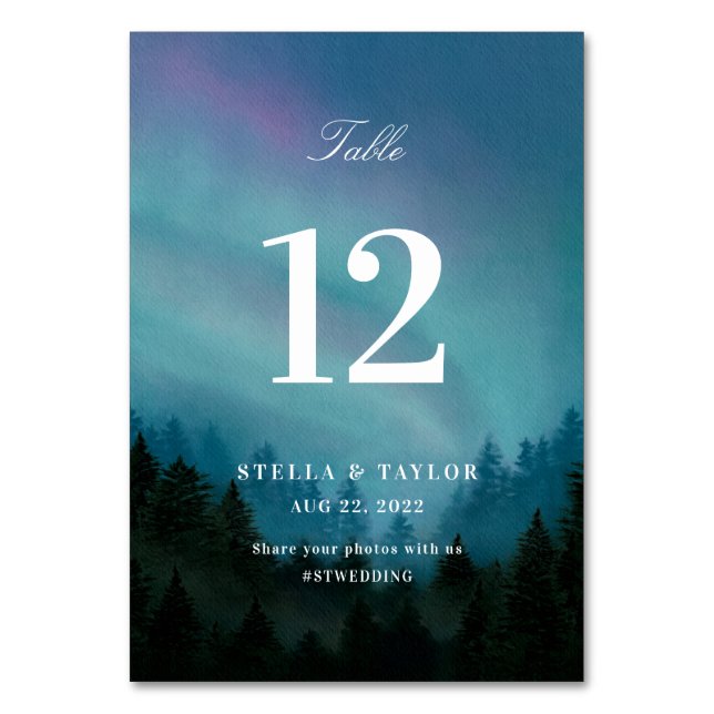 Tarjeta De Mesa Tabla de Aurora No. (Anverso)