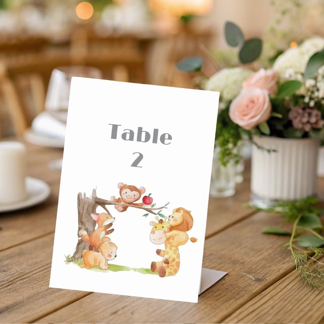 Tarjeta De Mesa Tabla de Baby Shower de animales de Woodland (Subido por el creador)