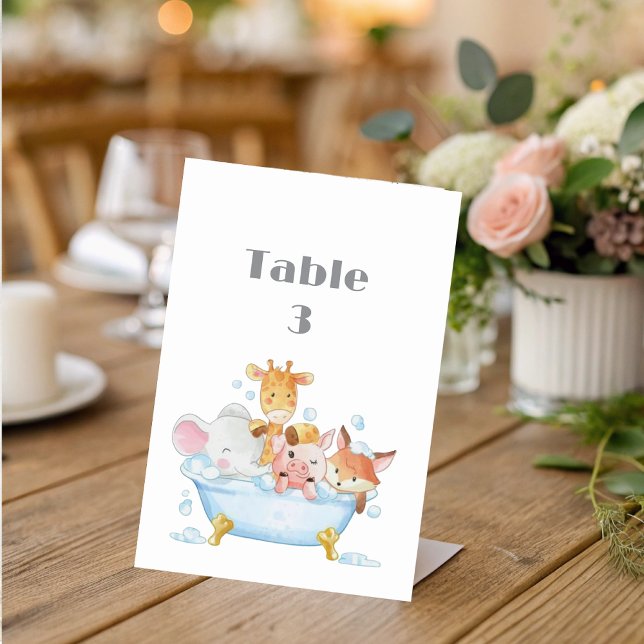 Tarjeta De Mesa Tabla de Baby Shower de animales de Woodland (Subido por el creador)