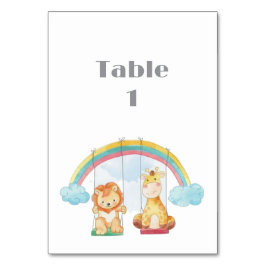 Tarjeta De Mesa Tabla de Baby Shower de animales de Woodland