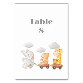 Tarjeta De Mesa Tabla de Baby Shower de animales de Woodland