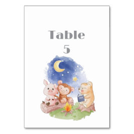 Tarjeta De Mesa Tabla de Baby Shower de animales de Woodland