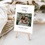 Tarjeta De Mesa Tabla de Boda de imágenes con guión elegante No Ve<br><div class="desc">Diseño moderno y elegante impreso Elegance Script Modern Photo Boda Tabla Número 20 Tabla Tarjeta de Tienda que se puede personalizar con el texto y agregar cada tarjeta de número de tabla a su carrito, uno por uno. Haga clic en el botón "Personalizar" y utilice nuestra herramienta de diseño para...</div>