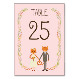 Tarjeta De Mesa Tabla de Bodas de Gatos Forestales Whimsical (Rubo