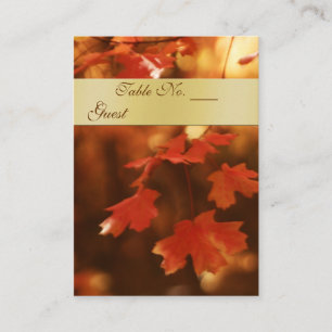 Tarjeta De Mesa Tabla de Bodas de hojas de otoño que establece Tar