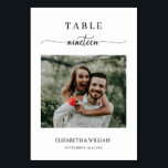 Tarjeta De Mesa Tabla de Bodas de imágenes con guión elegante No D<br><div class="desc">Diseño moderno y elegante impreso Elegance Script Modern Photo Boda Número de tabla 19 Table Tent Card que se puede personalizar con tu texto y añadir cada número de tabla a tu carrito, uno por uno. Haga clic en el botón "Personalizar" y utilice nuestra herramienta de diseño para modificar esta...</div>