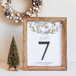 Tarjeta De Mesa Tabla de Bodas de Invierno Número Botánicos Rústic<br><div class="desc">Añada un toque de encanto de temporada a su pantalla de números de mesa boda con estas elegantes y minimalistas tarjetas, perfectas para bodas Navidades o celebraciones de invierno. Con obras de arte botánico y delicadas zonas verdes invernales, este diseño combina el estilo sencillo con la calidez festiva, ideal para...</div>