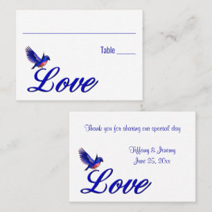 Tarjeta De Mesa Tabla de Bodas de Love Bluebird