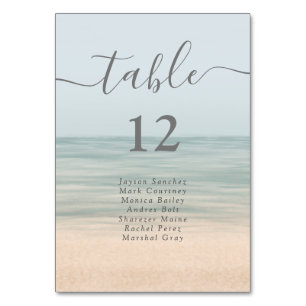 Tarjeta De Mesa Tabla de Bodas hawaianos de la época de la playa
