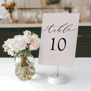 Tarjeta De Mesa Tabla de Bodas rosados simple