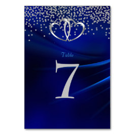 Tarjeta De Mesa Tabla de Bodas Royal Blue Diamonds & Hearts No Tar