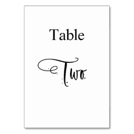 Tarjeta De Mesa Tabla de caligrafía blanca dos elegantes