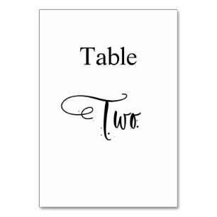 Tarjeta De Mesa Tabla de caligrafía blanca dos elegantes