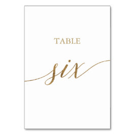 Tarjeta De Mesa Tabla de caligrafía de oro elegante Número de tabl