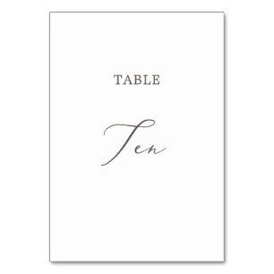 Tarjeta De Mesa Tabla de caligrafía de tazas delgadas Diez Número 