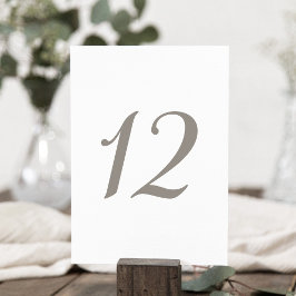 Tarjeta De Mesa Tabla de color gris minimalista número 12