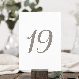 Tarjeta De Mesa Tabla de color gris minimalista número 19