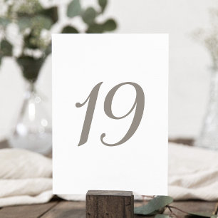 Tarjeta De Mesa Tabla de color gris minimalista número 19