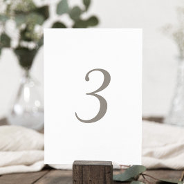 Tarjeta De Mesa Tabla de color gris minimalista número 3