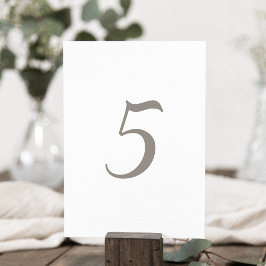 Tarjeta De Mesa Tabla de color gris minimalista número 5