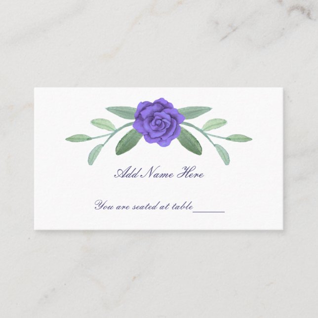 Tarjeta De Mesa Tabla de follaje de vegetación floral azul púrpura (Anverso)