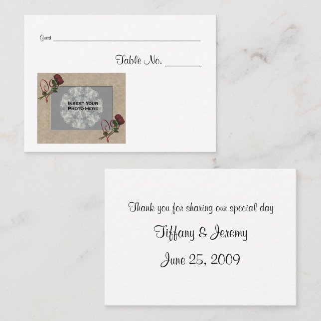 Tarjeta De Mesa Tabla de fotos Boda personalizada (Anverso / Reverso)