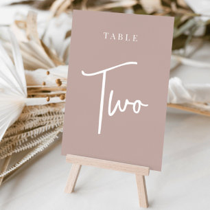 Tarjeta De Mesa Tabla de guiones de mano de Rosa Taupe DOS