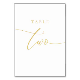 Tarjeta De Mesa Tabla de guiones Gold Elegant Número dos
