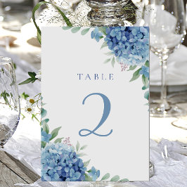 Tarjeta De Mesa tabla de hidrangea azul 2