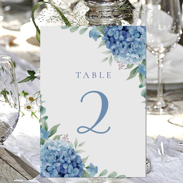Tarjeta De Mesa tabla de hidrangea azul 2 (Subido por el creador)