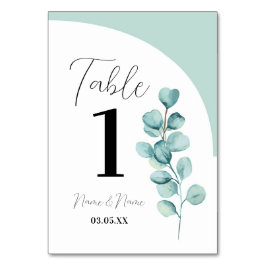 Tarjeta De Mesa Tabla de menús Eucalyptus deja verde simple