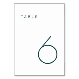 Tarjeta De Mesa Tabla de números de tabla verde esmeralda Minimali